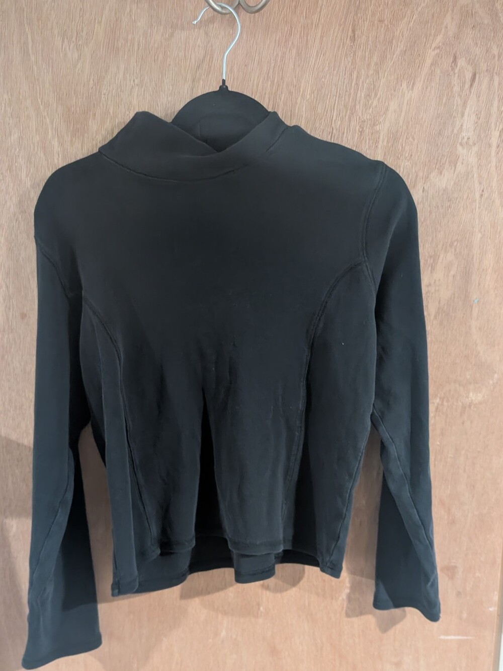 Banana Republic Black Long-Sleeve Mock Neck Top